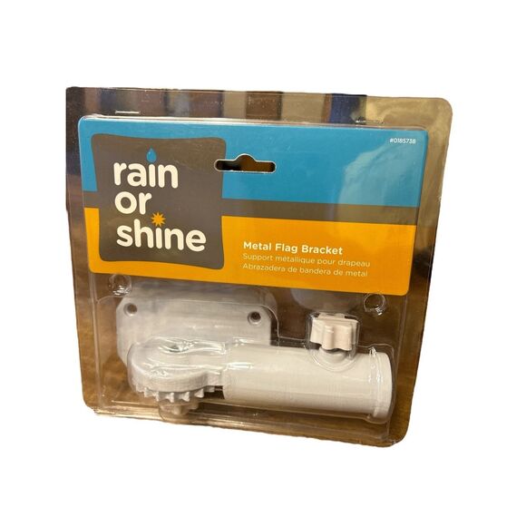 Rain or Shine Metal Flag Bracket 0185738 White Outdoor House Holder Wall Mount - Picture 1 of 2